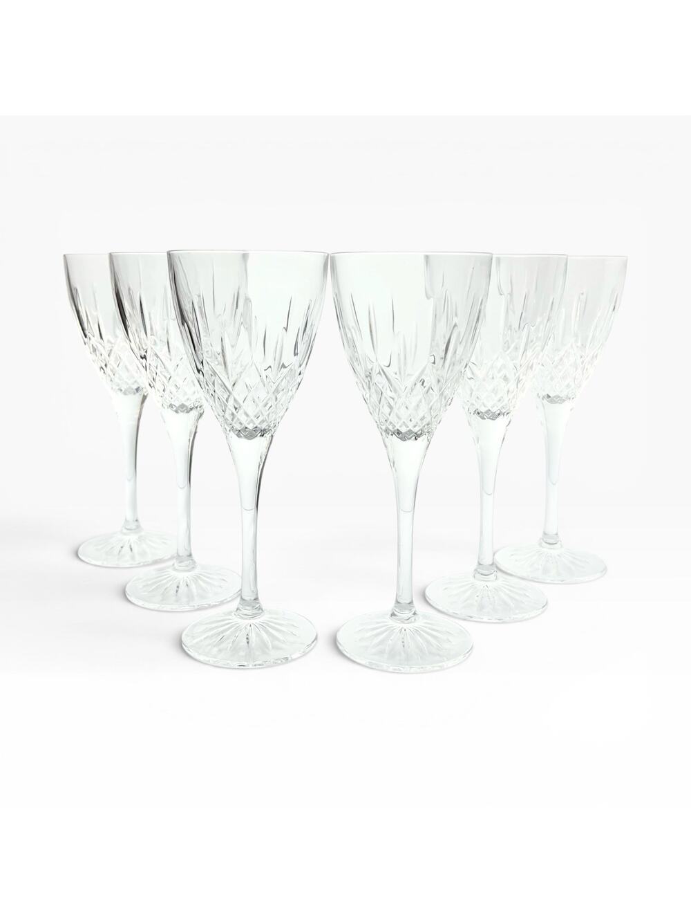 Royal Rock Crystal “Puccini” Set of 6 Crystal Water Glasses 8 1/8” 8oz